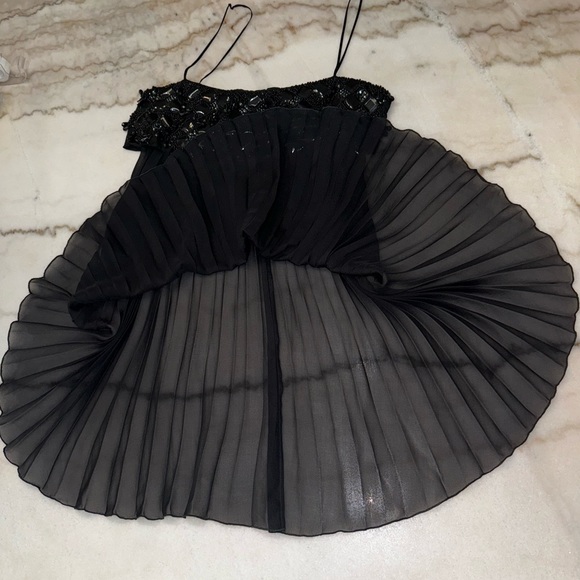 🖤 Vintage Valentino Beaded Sheer Mini Dress /Top - Picture 5 of 15